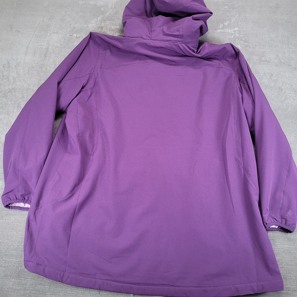 Duluth‎ Trading Co Womens Jacket Purple Fleece Lined Hooded Zip Up Size 2X - Picture 9 of 10